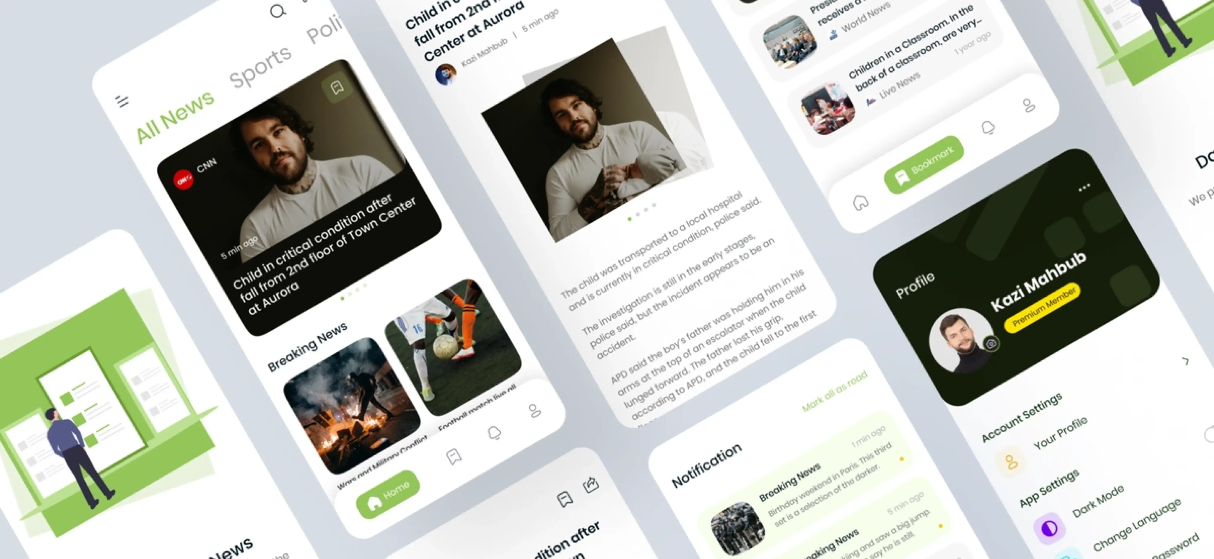 News app interface