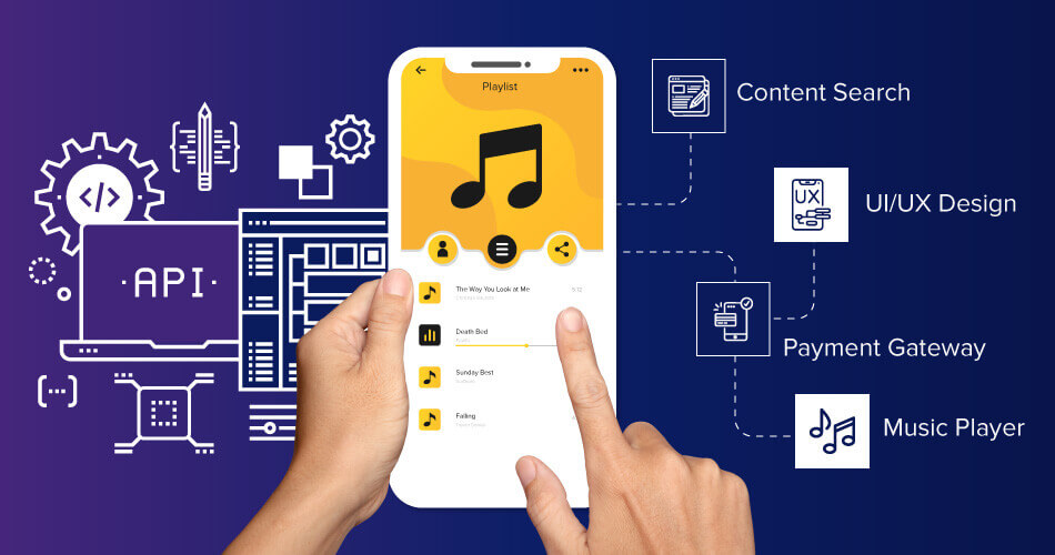 Music streaming app interface